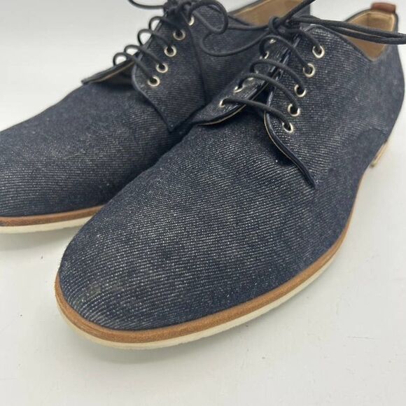 Attilio Giusti Leombruni 38 / US 7.5 Chambray Oxfords Shoes Flats - Picture 3 of 11